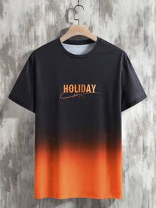 Manfinity Homme 男士字母圖案漸層T恤 - 彩色 - 查看 3