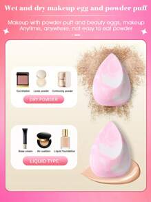 1 件化妆海绵用于面部化妆 + 1 件发带用于固定头发、化妆、便宜、房间装饰、梳妆台、旅行、卧室、化妆配件、粉扑、化妆搅拌器、粉扑、化妆海绵 - 彩色 - 查看 7