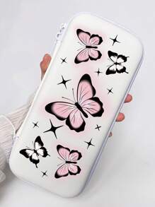 1入組蝴蝶圖案拉鍊收納袋適用於Switch適合旅行 - 彩色 - 查看 2