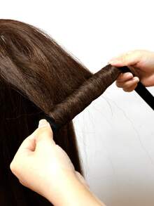 充分捲髮器滾輪,髮髻工具,1入組黑色拍打帶,頭髮編織工具 - 黑色 - 查看 2