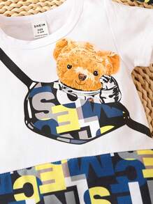 Bebé niño Mono con estampado de dibujos animados & Sombrero - Multicolor - Ver 3