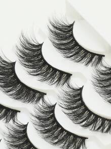 AYRMILLA 5 Pairs False Eyelashes, Natural Fluffy Soft 3D Mink Lashes, Extra Long Multilayer Lashes, Short Thick False Lashes, Loose Makeup Products Suitable For Wedding, Party, Nightclub, Daily Work, Meeting, Etc. Comfortable To Wear, Handmade Lashes, Flared Ends, Elongate Eye Shape, Natural & Realistic, Full Strip Lashes, Long-Lasting & Thick, Popular Makeup Tool, Complete False Eyelash Set - Black - View 4