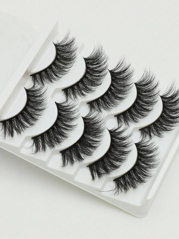 False Eyelashes,5Pairs 3D Lashes Silk Natural Long False Eyelashes