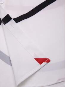 Manfinity RSRT Men Graphic Print Shirt & Shorts Set, Cozy Outfits - Red and White - View 3