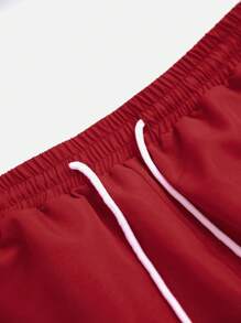 Manfinity RSRT Men Graphic Print Shirt & Shorts Set, Cozy Outfits - Red and White - View 4