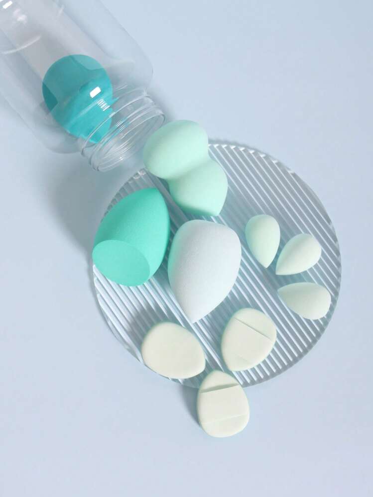 סט ספוג קוסמטי 10 יחידות עם צנצנת אחסון, כולל 4 ספוגיות איפור, 3 מיני ספוגיות איפור, 3 פחזניות מיני אצבעות, ספוג יופי מעורב לנוזל, קרם ואבקה, ספוג קוסמטי רב צבעים, קרם בסיס ללא לטקס לשימוש כפול, כולל כרית אוויר שאיפה, ספוג מעורב ואיפור ללא לטקס פאף, מתאים לכל סוגי העור משמש לבסיס נוזלי, קרן, קונסילר. - ריבוי צבעים - ראה 4