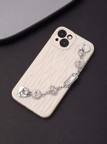 水鑽裝飾手機手繩 - 白色 - 查看 1