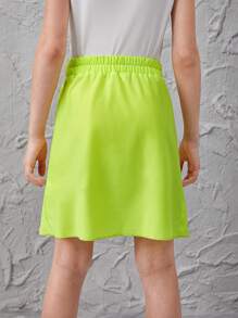 女孩字母圖案百褶半身裙