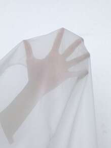 SHEIN Swim Solid Drawstring Side Kimono For Summer Beach Vacation - White - View 3