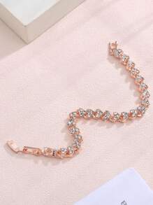 Đồng hồ thạch anh trang trí bằng đá thạch anh 1 cái & Vòng đeo tay 1 cái - Hoa hồng vàng - Xem 2