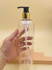 1pc 500ml Refillable Shampoo Bottle, Pump Bottle For Hair Conditioner, Shower Gel & Shampoo Dispenser Set, Empty Shampoo Bottle - Clear - View 6