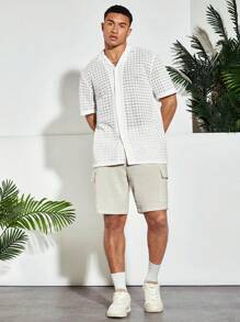 Manfinity VCAY Men Flap Pocket Side Cargo Shorts - Khaki - View 4