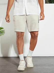 Manfinity VCAY Men Flap Pocket Side Cargo Shorts - Khaki - View 7