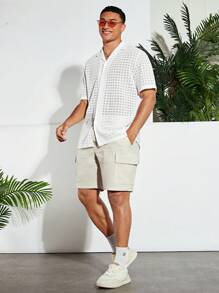 Manfinity VCAY Men Flap Pocket Side Cargo Shorts - Khaki - View 8