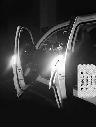 4pcs PVC Car Door Reflective Warning Sticker