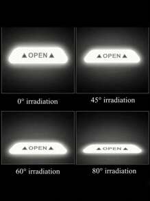 4 件装 PVC 车门反光警示贴纸 - 白色 - 查看 4