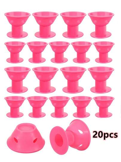 20pcs Pink Sleep Styler & Bell & Mushroom Hair Curler Set, Made Of Silicone, Hair Rollers, Hair Rollers, Heatless Curls, Hair Curler, Hair Products And Accessories For Barber Salon Beauty Back To School, Travel Holiday Essentials, Hair Curlers, Curly Hair Brush, Rollers, Curly Hair Products, Curler, Rollers For Hair Curl, Curly Hair Tools, Hair Curler