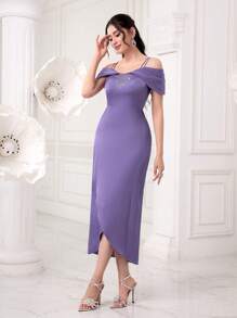 Modelyn 挖肩圍裹洋裝不附腰帶