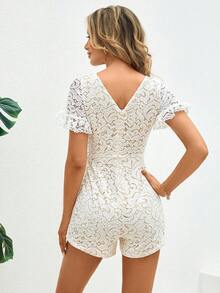 Mono de manga farol con encaje - Beis - Ver 2