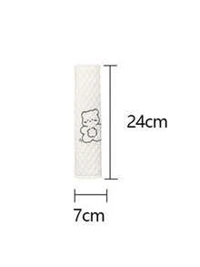 1pc Cartoon Bear Embroidered Car Seat Belt Cover - White - View 3