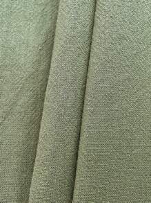 SHEIN VCAY 素色腰帶前紐扣高衩襯衫連衣裙 - 綠色 - 查看 7