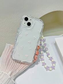 带挂绳的手机壳，花朵图案，防摔设计，国际版，非国内版 - 彩色 - 查看 4