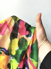 滿版印花交疊領罩衫 - 彩色 - 查看 7