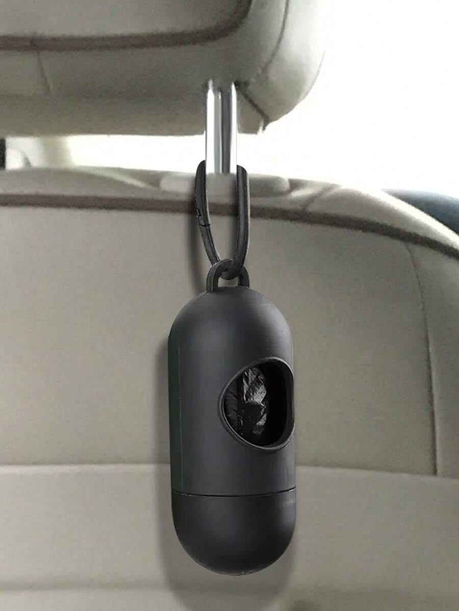 1PC Thiết Kế Hình Học Di Động Lưng Ghế Ô Tô Thùng Rác - màu đen - Xem 1