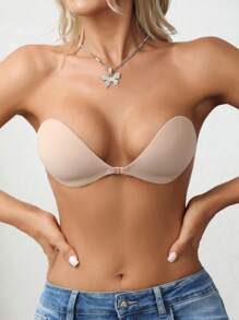 素色自粘式胸衣 - 杏色 - 查看 4