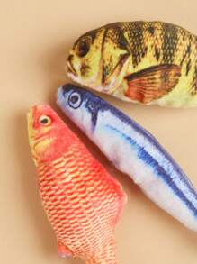 3 件装鱼形设计猫爱好者和猫妈妈爱逗猫玩具套装，适合猫爱好者和猫妈妈玩耍 - 彩色 - 查看 4