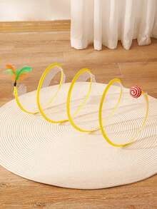 1pc Ball Decor S Shaped Cat Tunnel For Cat For Play - Yellow - View 1
