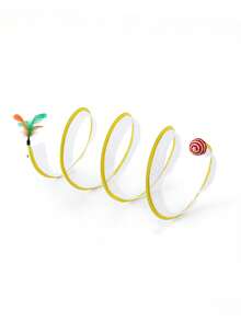 1pc Ball Decor S Shaped Cat Tunnel For Cat For Play - Yellow - View 2