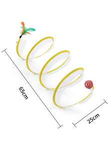 1pc Ball Decor S Shaped Cat Tunnel For Cat For Play - Yellow - View 3