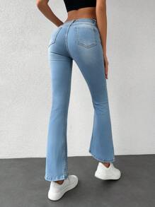 EURMUSE Jeans de pierna amplia con cremallera - Lavado ligero - Ver 2