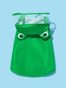 PETSIN 1pc Fabric Cartoon Frog Design Hooded Pet Raincoat For Dog And Cat For Rainy Day - Multicolor - View 5