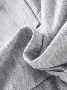 SHEIN Tween Girl Flap Pocket Side Shorts - Grey - View 3