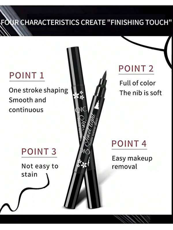 Double Ended Eyeliner Stamp Pen, Liquid Red Eyeliner Seal Pen, Heart