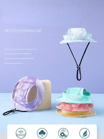 1pc Adjustable Tie Dye Random Pet Hat For Cat And Dog For Outdoor
