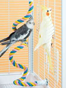 1 件 U 型鸟类玩具爬绳可折叠鸟栖木适用于各种鸟笼