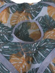 1pc Foldable Leaf Print Cat Tunnel For Cat For Play - Multicolor - View 2