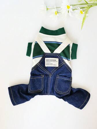 1pc Letter Graphic Pet Jumpsuit