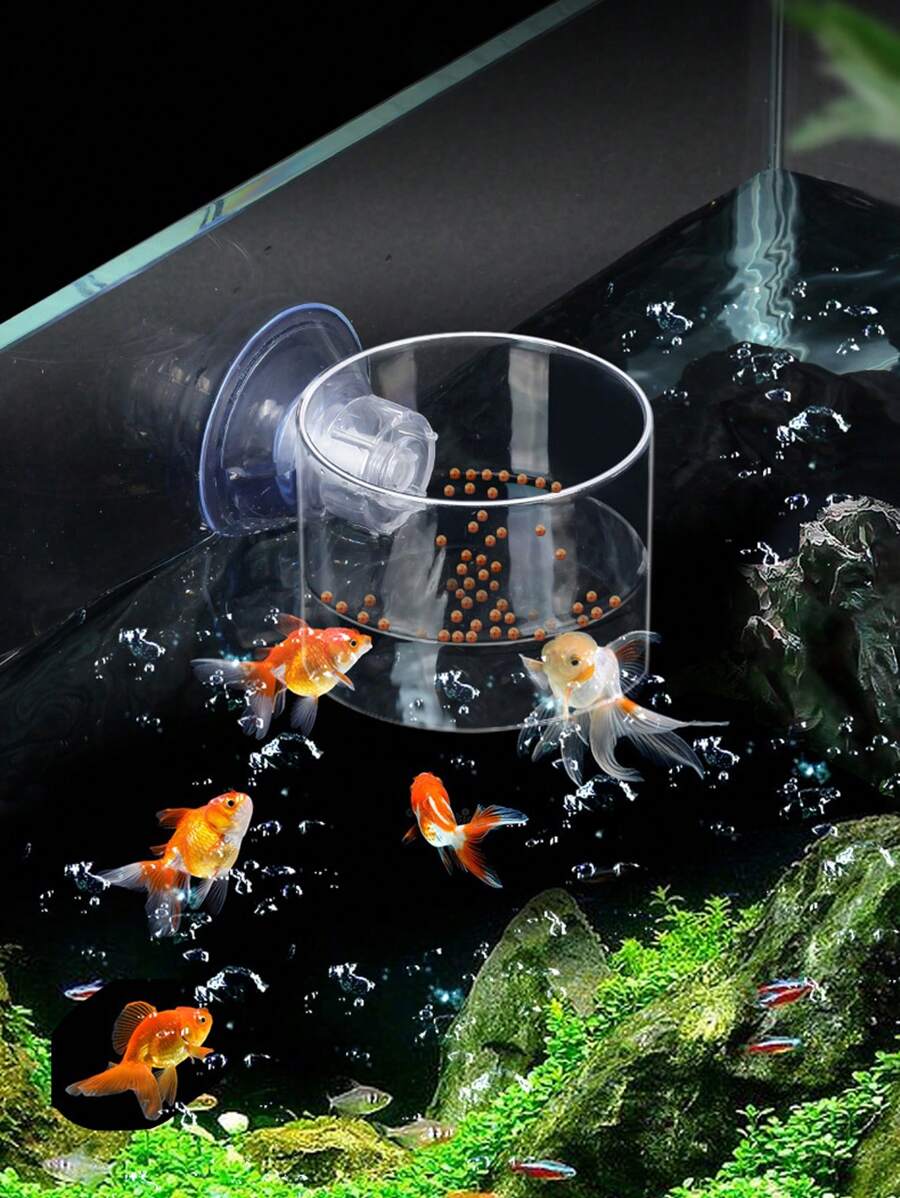 1pc Clear Fish Feeder - Clear - View 1