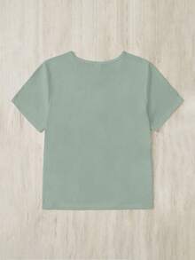 SHEIN Essnce 大碼標語圖案T恤 - 薄荷綠 - 查看 2