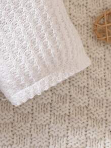 SHEIN Baby 3D Ear Design Stereo Flower Hooded Jacket - White - View 6