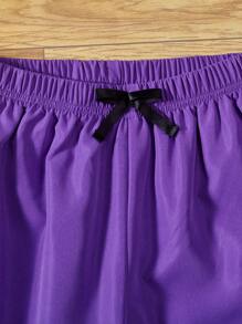 SHEIN 休閒口袋人像女童兩件套 - 彩色 - 查看 4