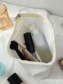 Cartoon Bear Double-sided Printed Corduroy Cosmetic Bag - Multicolor - View 3