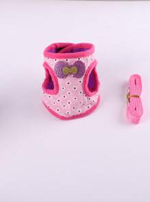 1 pieza con estampado de dibujos animados conejo arnés con 1 pieza correa para pequeño animal para exterior