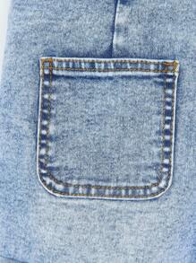 Short de peto vaquero desgastado para niñas preadolescentes, estilo callejero y casual para el verano y la escuela