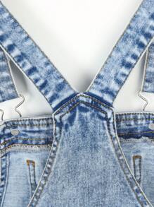 Short de peto vaquero desgastado para niñas preadolescentes, estilo callejero y casual para el verano y la escuela