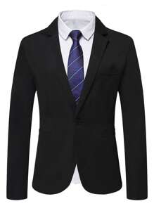 Manfinity 單釦西裝外套 - 黑色 - 查看 3